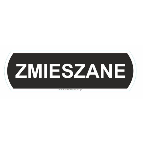 Merida Duża naklejka na kosze do segregacji ODPADY ZMIESZANE